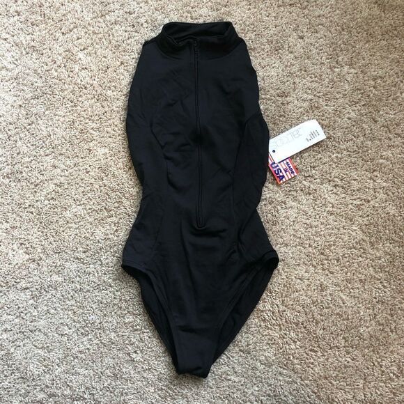 Tops - NWT High Neck Black Bodysuit